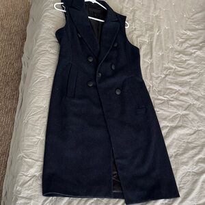 rag & bone Sleeveless Double-Breasted Navy Midi Dress